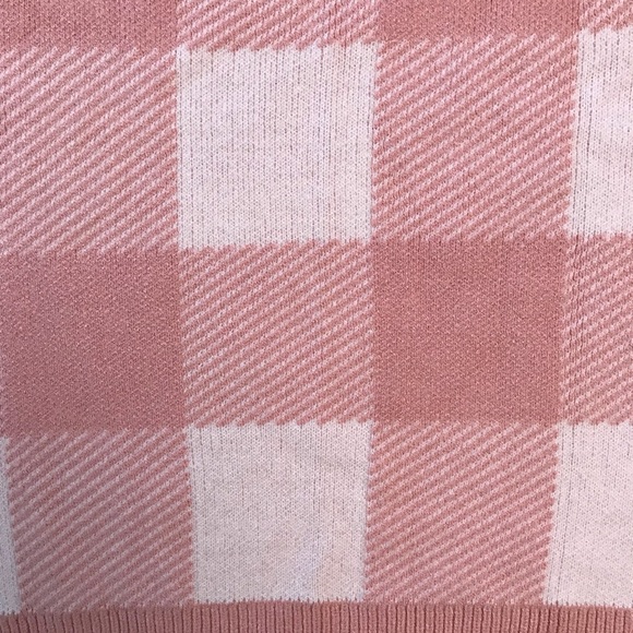 Zesica Boxy Checker Board Sweater NEW Womens Size XL Mauve Pink Light Academia - Picture 8 of 11